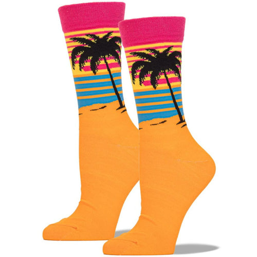 Beach Sunset Crew Sock Women's / Orange