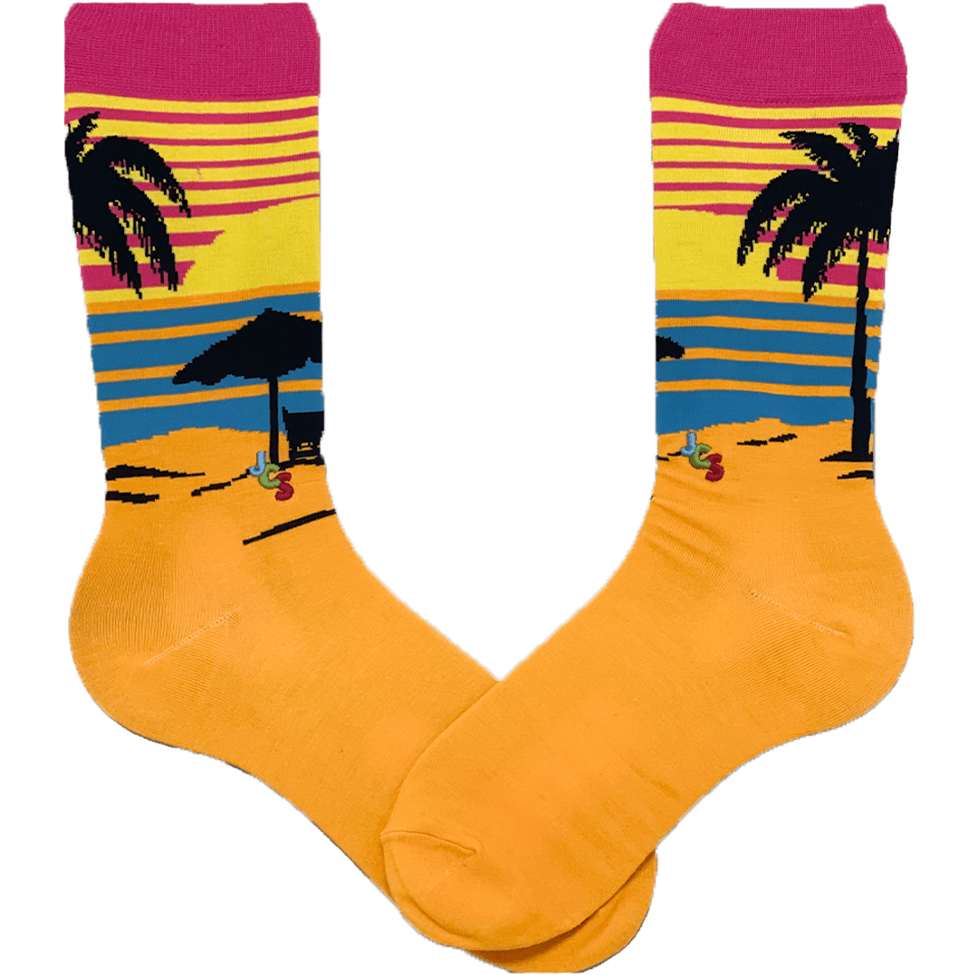 Beach Sunset Crew Sock Men's / Orange