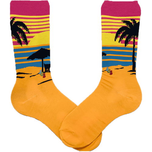 Beach Sunset Crew Sock Men's / Orange