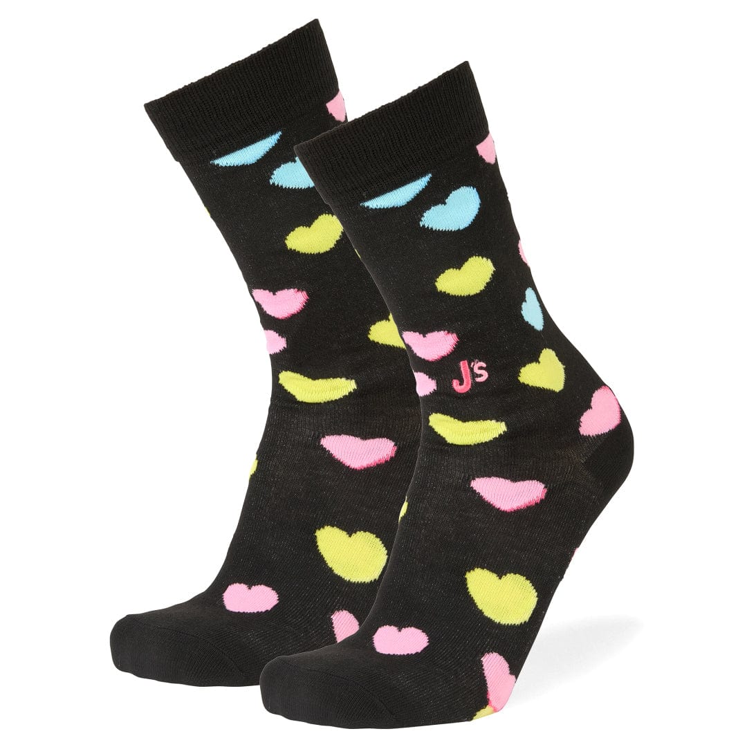 Conversation Hearts Crew Socks Black / Large