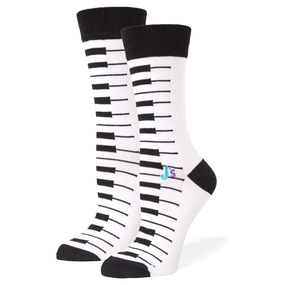 Piano Crew Socks White / Medium