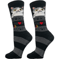 Soft fuzzy socks with cat rescue theme