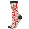 Christmas Fair Isle Women's Bamboo Crew Socks