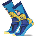 Down Syndrome Caped Superhero Boy Crew Sock Men's / Navy