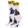 Down Syndrome Superhero Girl Crew Sock Women's / White