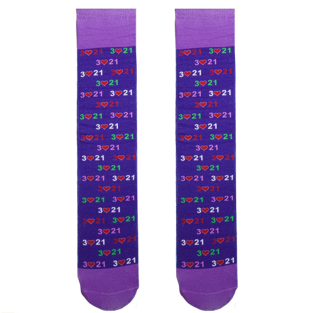 Purple Down Syndrome Awareness Socks Unisex Knee High Sock Purple