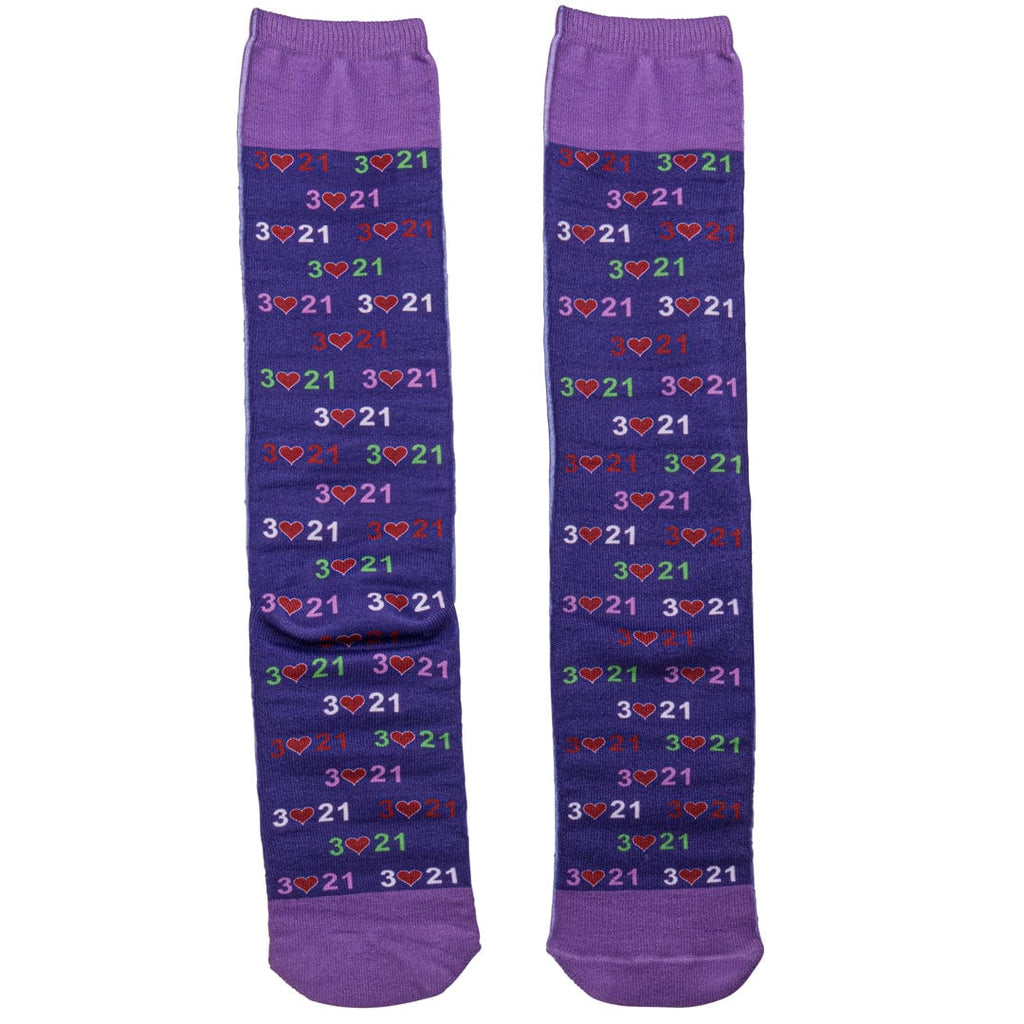 Purple Down Syndrome Awareness Socks Unisex Knee High Sock Purple