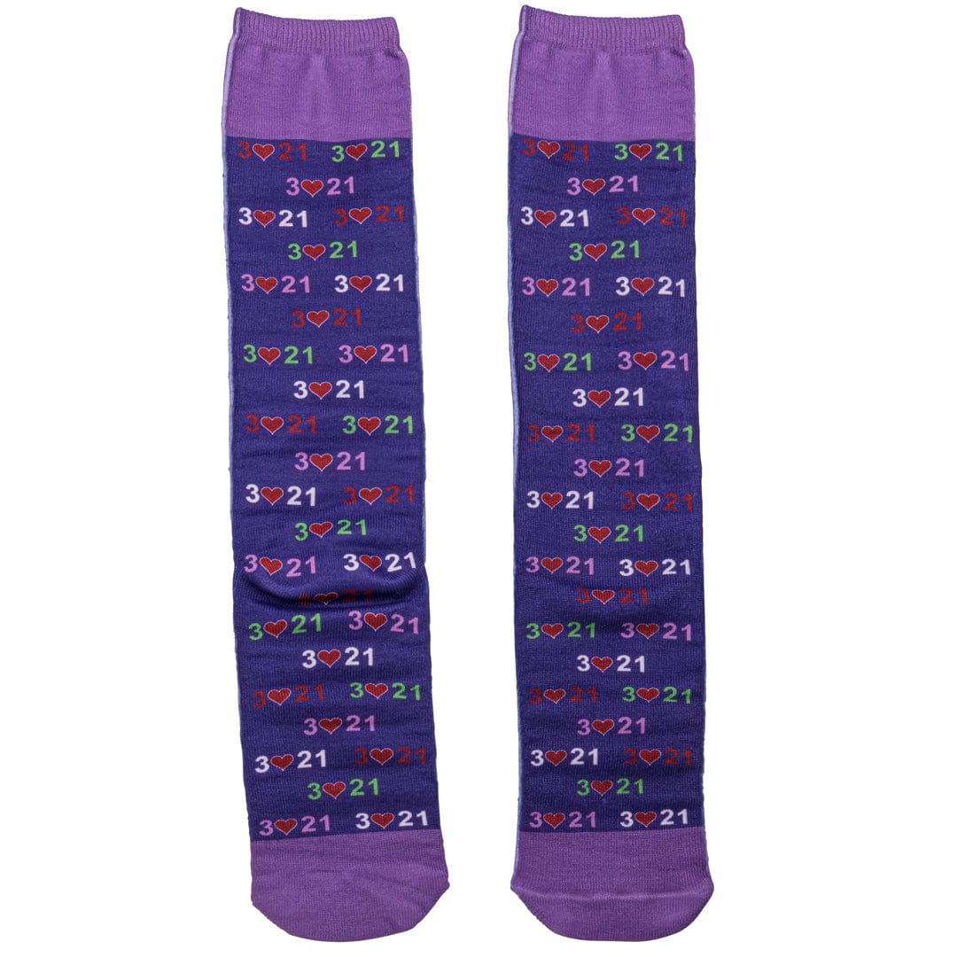 Purple Down Syndrome Awareness Socks Unisex Knee High Sock Purple
