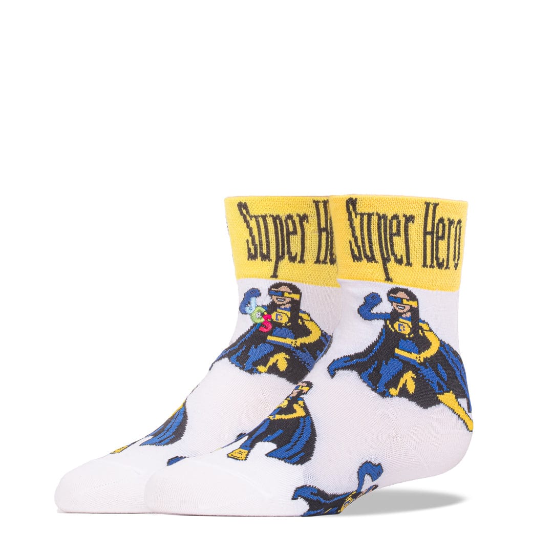 Down Syndrome Superhero Girl Crew Socks Children's / White