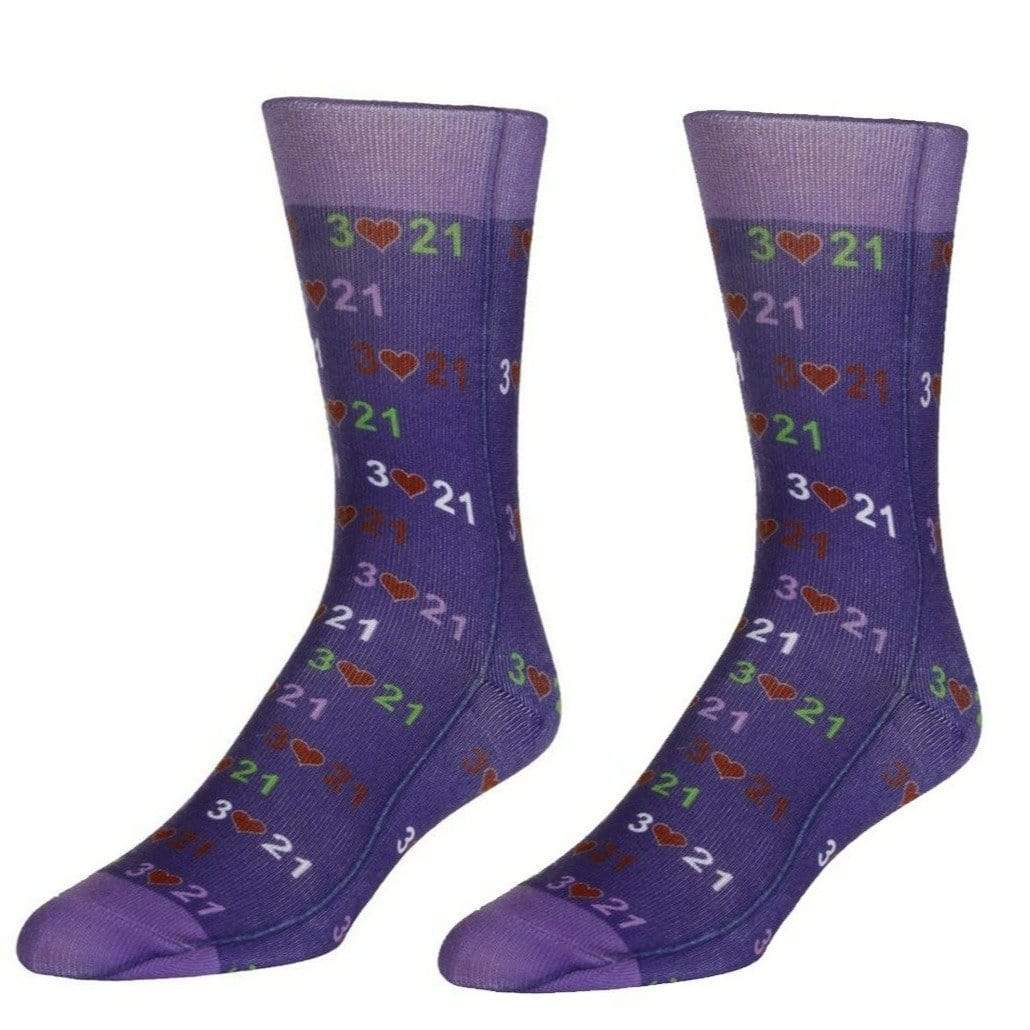Down Syndrome Awareness Socks Unisex Crew Sock Purple