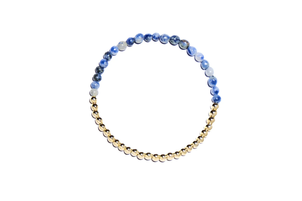 Ash & Co. Sodalite Blue & Gold Bracelet