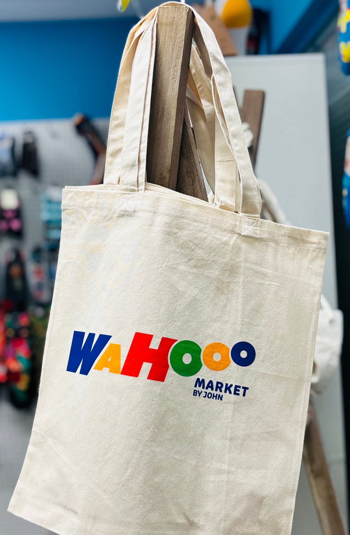Wahooo Market by John Tote Bag | Durable Reusable Canvas Tote