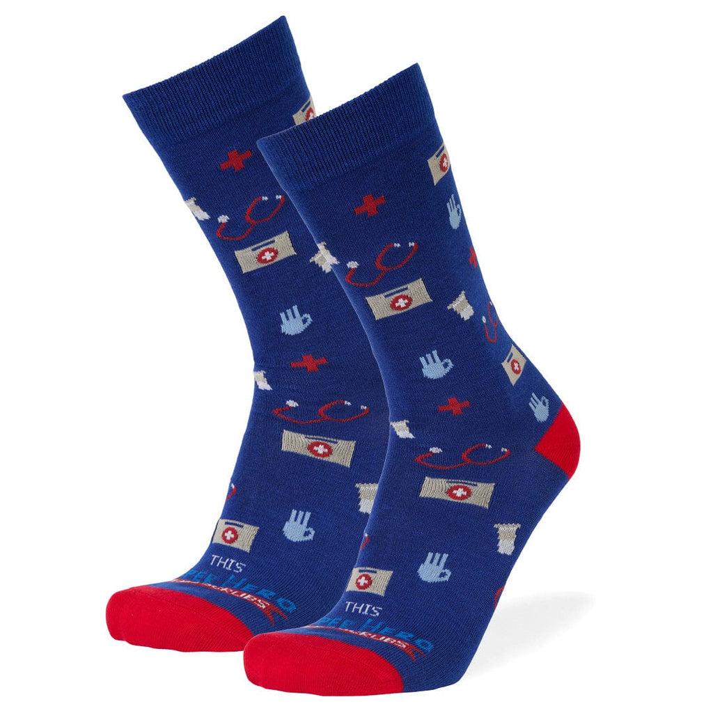 This Superhero Wears Scrubs Sock Crew Socks