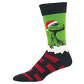 Raptor Claus Men's Crew Socks Green