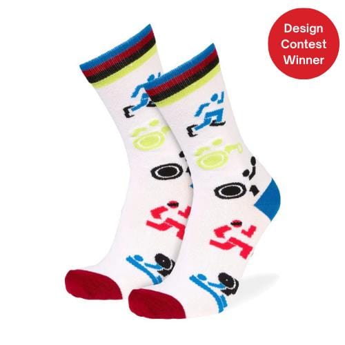 Paralympics Athletic Crew Socks White / Large