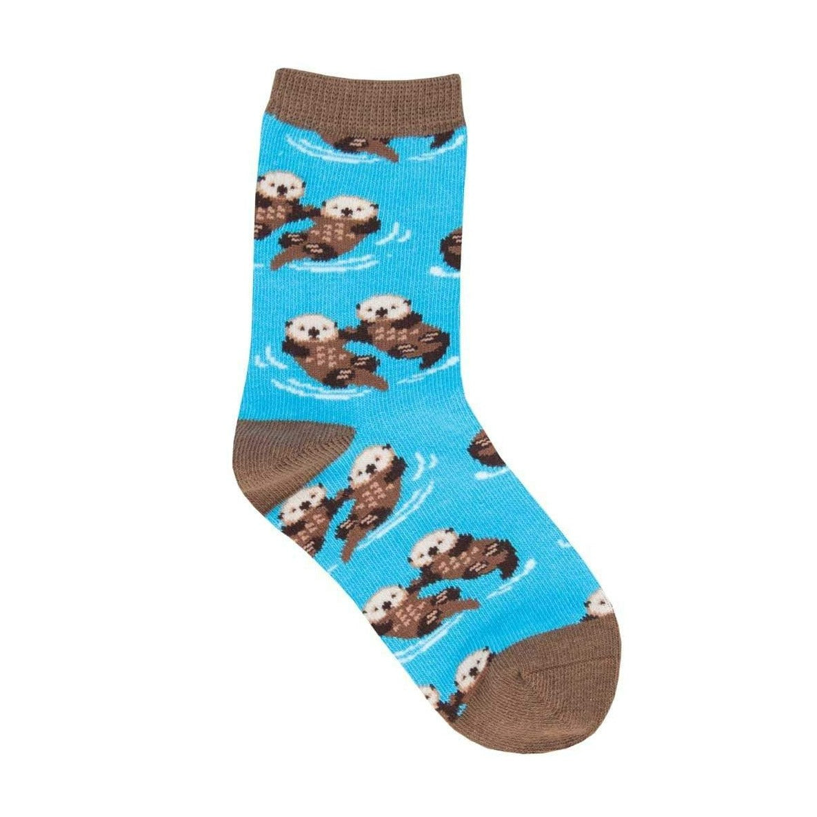 Significant Otter Socks Children's Crew Sock blue with Brown