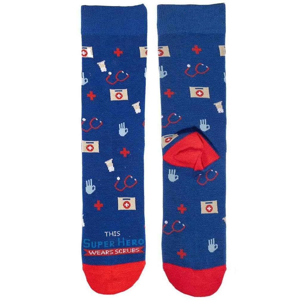 This Superhero Wears Scrubs Sock Crew Socks