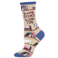 Time For a Good Book Women's Crew Sock Tan