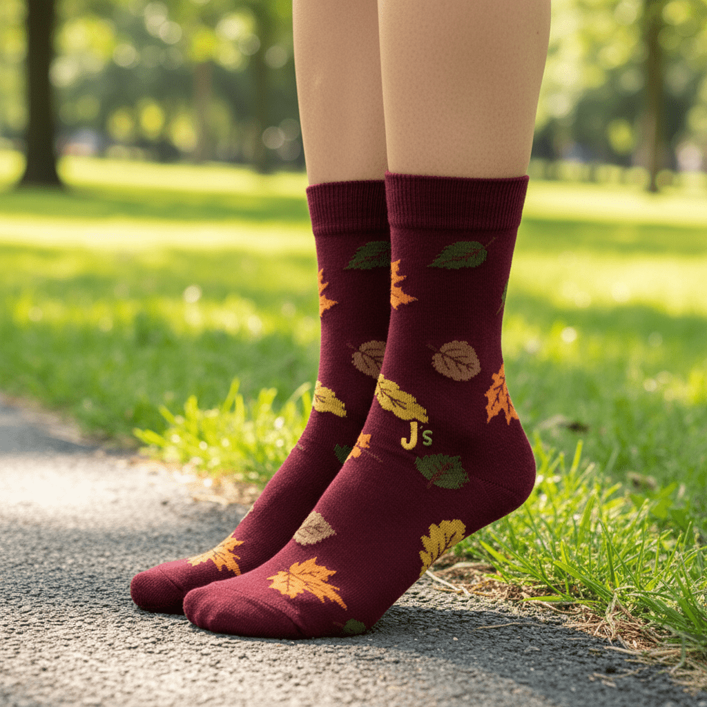 Autumn Leaves Crew Socks John's Crazy Socks