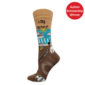 I Dig History Crew Socks Brown / Medium