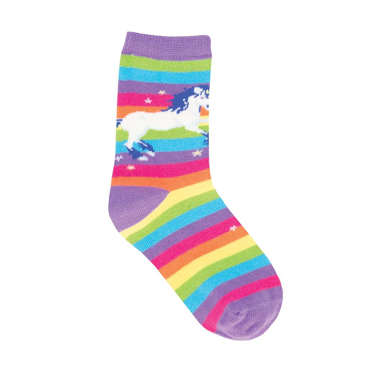 Magical Unicorn Children's Crew Socks Lavender/Multi / Youth SockSmith