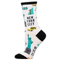 New York City Women's Crew Socks White SockSmith